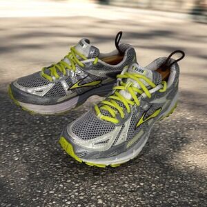 Brooks Running Shoes Women‎ 10 Ravenna 2 Silver Lime Stability Support Gym Retro
